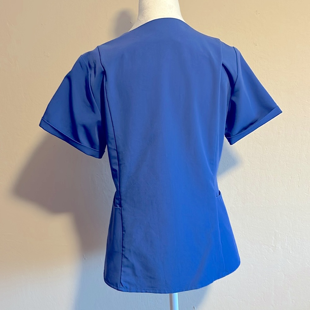 Inala V Neck Scrub Top In Denim, Size Small - Picture 4 of 6